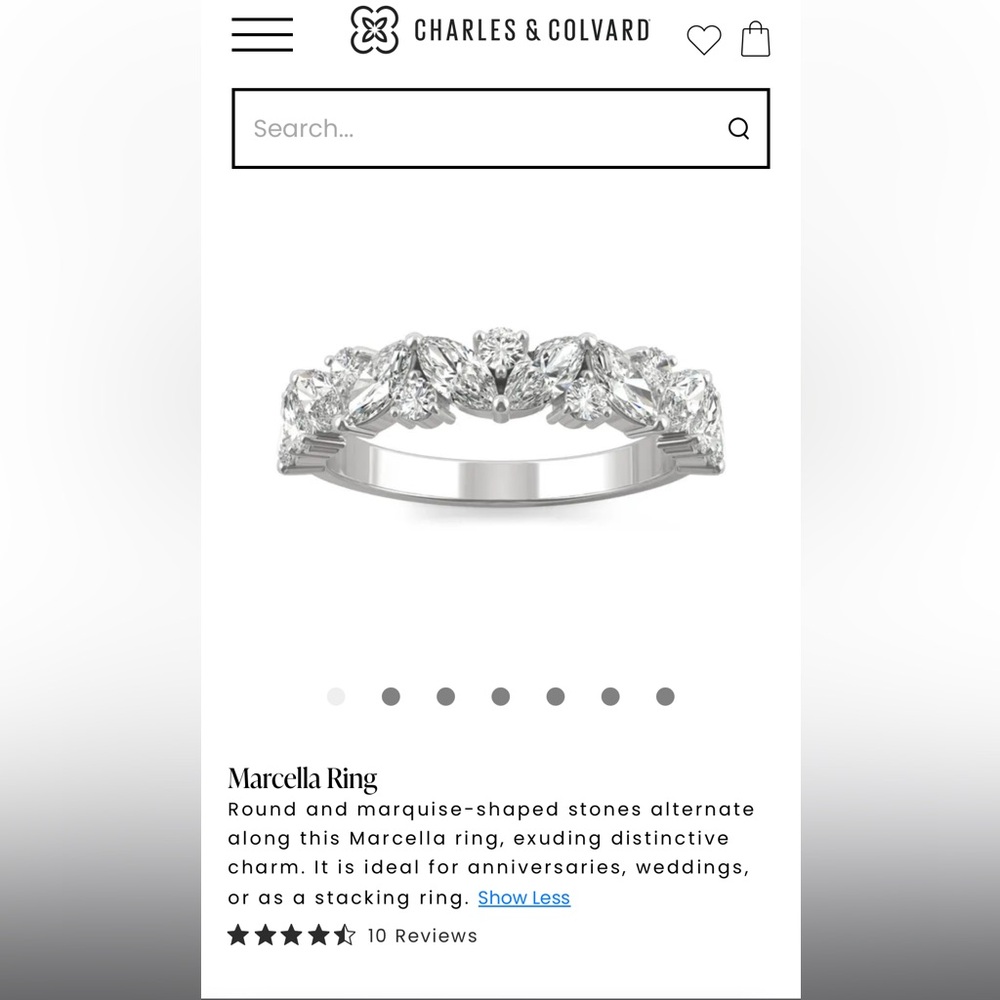 Charles & Colvard 14k White Gold Moissanite Ring